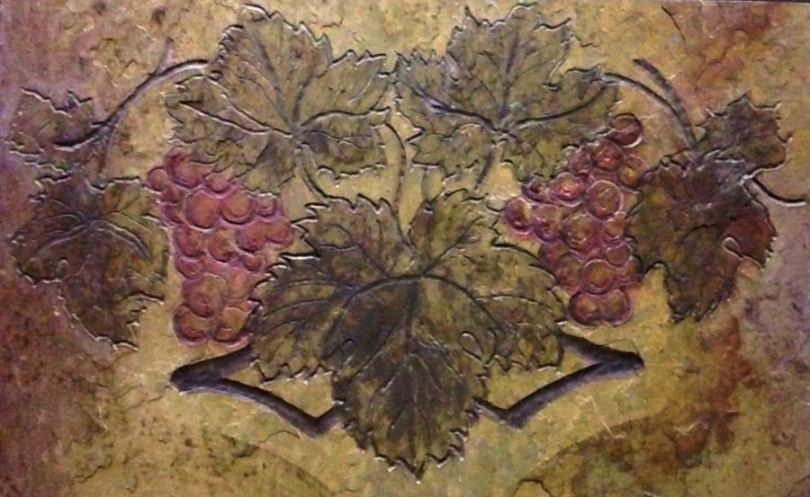 Kitchen Tile - Wine themed artisan stone tile