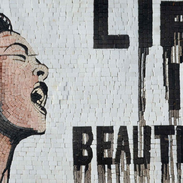 Banksy Mosaic Reproduction, Life Is Beautiful I Mozaico