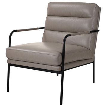 Moe's Home Collection Verlaine Modern Leather Chair in Beige