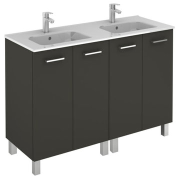 WS Bath Collections Logic 120 Set Logic Vanities 48" - Glossy Anthracite