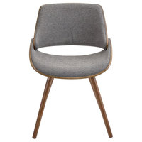 lumisource Fabrizzi Chairs in Walnut Wood, Gray