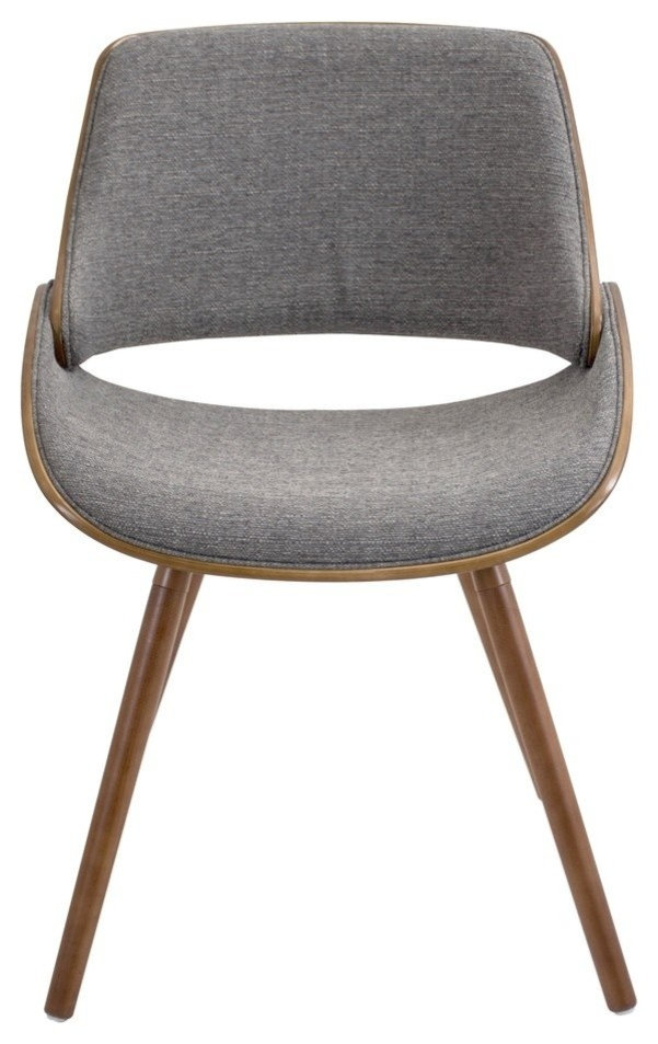 lumisource Fabrizzi Chairs in Walnut Wood, Gray