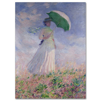 'Woman With a Parasol' Canvas Art by Claude Monet