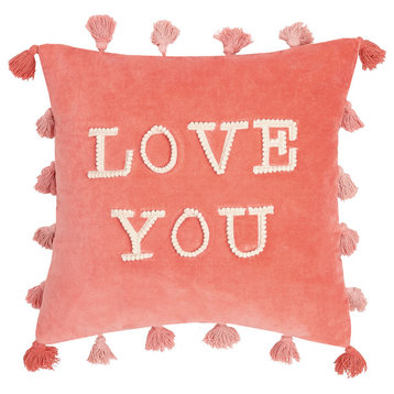 Love You Embroidered Pillow