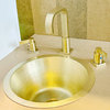 Hammered Brass Bar Sink 14" Matte Brass with 2" drain