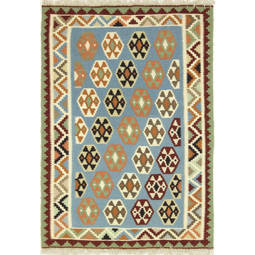 Persian Kilim Fars 4'8"x3'4" Hand Woven Oriental Rug