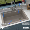 Karran Drop-In Quartz 33" 1-Hole Single Bowl Kitchen Sink, Concrete