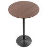 LumiSource Pebble Table, Black Metal/Walnut Wood