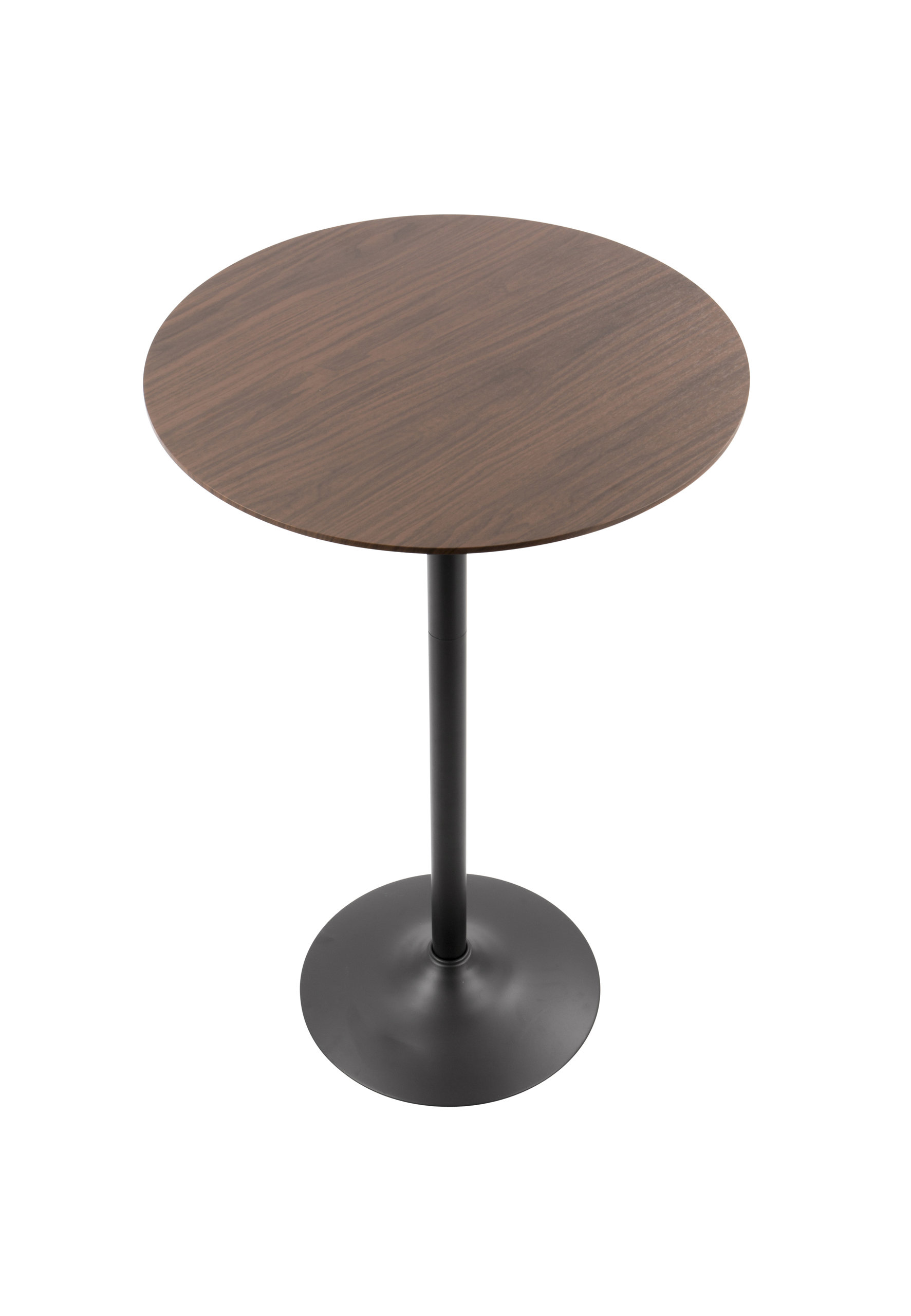 LumiSource Pebble Table, Black Metal/Walnut Wood