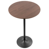 LumiSource Pebble Table, Black Metal/Walnut Wood