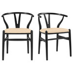 Euro Style - Evelina Side Chair with Black Stained Framed and Beige Velvet Seat - Set of 2 - Evelina Side Chair with Black Stained Framed and Beige Velvet Seat - Set of 2