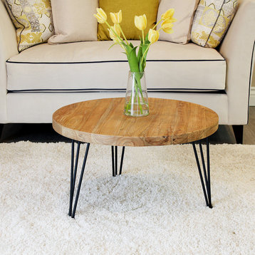 Rustic Round Old Elm Coffee Table