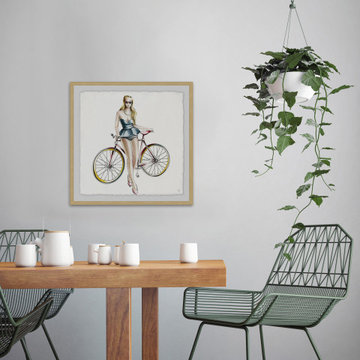 "Bicycle Beauty" Framed Painting Print