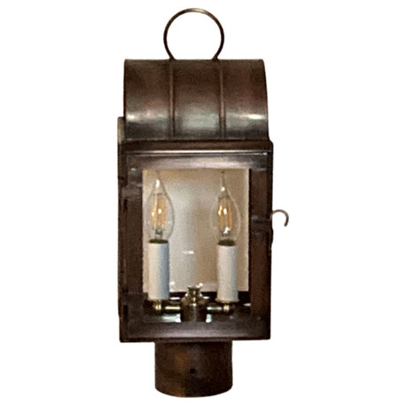 Concord Post Lantern, Clear Glass, Solid Copper Post Lamp, Handmade in USA