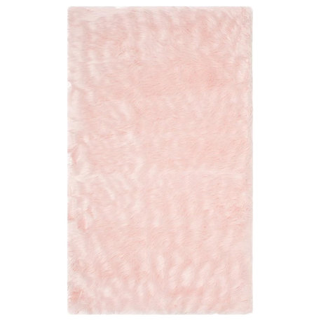 Safavieh Faux Sheep Skin FSS235G 2'6"x4' Pink Rug