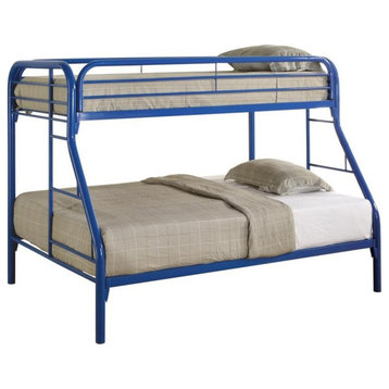 Coaster Morgan Modern Twin over Full Metal Bunk Bed in Blue Finish