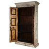 Dakota French Rustic Solid Wood Large Handcarved Armoire With Shelves