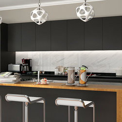 Black Matte Lacquer Kitchen Cabinet-OP16-L14 - Kitchen Countertops