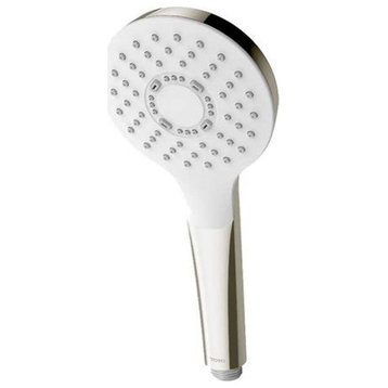 TOTO 4in Round Single-Spray Hand Shower with Rubber Nozzles, Comfort Wave