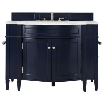 Brittany 46" Single Vanity, Victory Blue w/ 3 CM Arctic Fall Solid Surface Top