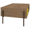 Modern Double Sided End Table in Yellow Finish