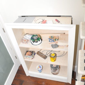 Hidden compartment under their staircase, space saver