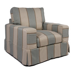 Sunset Trading Americana Chair - Slip Cover Set Only - Beach House Blue - Slipcovers And Chair Covers