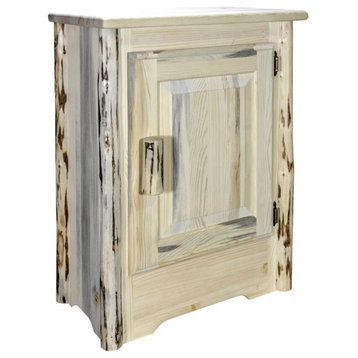 Montana Woodworks Right Hinged Solid Wood Accent Cabinet in Natural