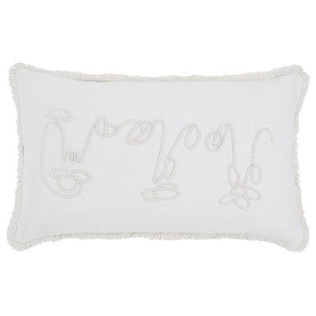 Alivia Decorative Pillow, White and Ivory