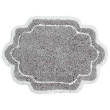 Allure Collection Absorbent Cotton Machine Washable Rug 17"x24", Gray