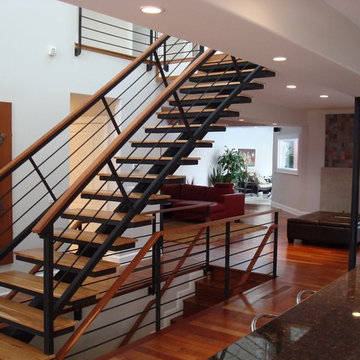 Brazilian cherry with travertine inlay