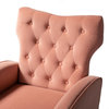 Accent Wingback Chair With Button Tufted Back, Pink