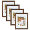 Kieva Solid Wood Picture Frame Set, Black 4x6, Distressed Brown, 11x14 Matted to