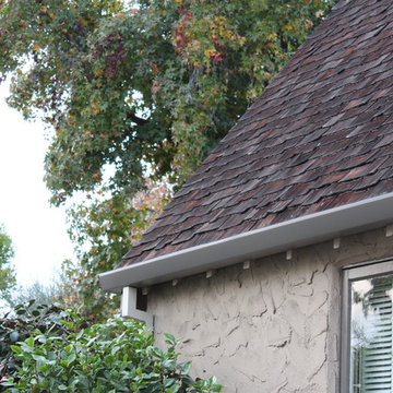 1920s Home in San Marino California, Angle Faced Gutter with Smooth Downspouts