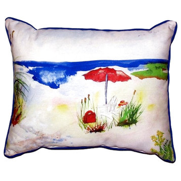 Betsy Drake Red Beach Umbrella Extra Large Zippered Pillow, 20"x24"