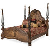 AICO Michael Amini Eden's Paradise Poster Bed, Ginger, Brown, King