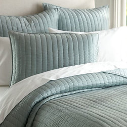 SILK CHANNEL TWO-TONED QUILT & SHAM - Quilts And Quilt Sets