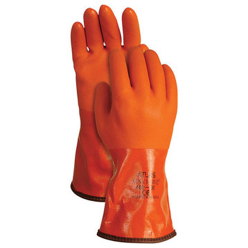 Atlas Glove 460L-09.RT Snow Blower PVC Insulated Gloves, Orange, Large