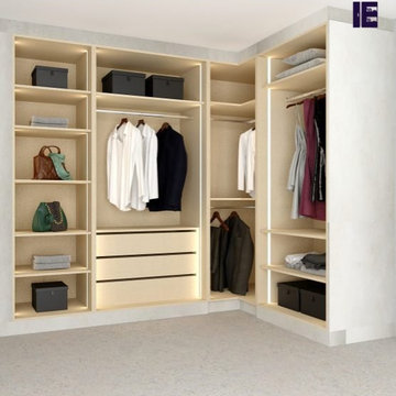 L-shaped Corner Hinged Wardrobes Unit Supplied by Inspired Elements