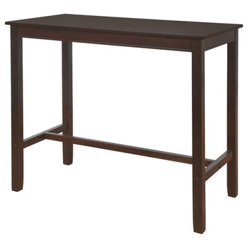 Riverbay Furniture Transitional Wood Bar Height Pub Table in Walnut Brown