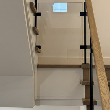 Project #132 | White Oak Staircase with Glass Balustrade