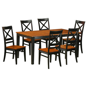 7-Piece Set, Dining Table and 6 Chairs, Black