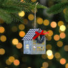 3.5" LED Lighted Galvanized House With Wreath Christmas Ornament