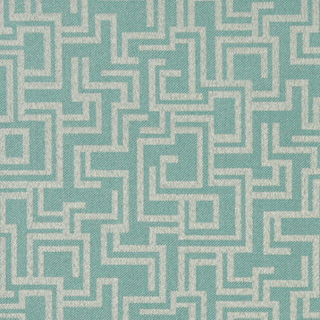 Teal Geometric Outdoor Indoor Marine Upholstery Fabric By The Yard