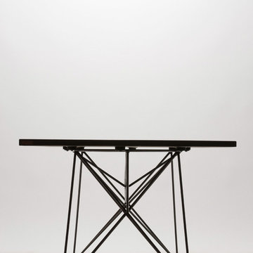 Custom Concrete and Steel Dining Table MCM Mid Century Modern