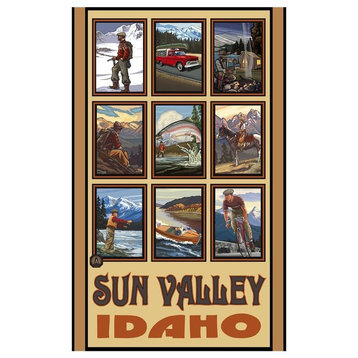 Paul A. Lanquist Sun Valley Idaho Summer Sports Collage Art Print, 24"x36"