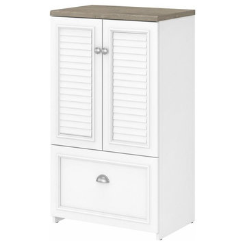 Bush Furniture Fairview 2 Door Storage Cabinet with File Drawer, Shiplap...