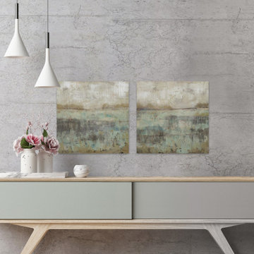 Pastels and Rust III Diptych
