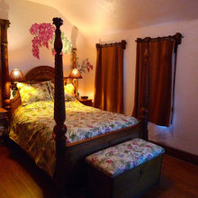 Bedroom curtains and bedspread