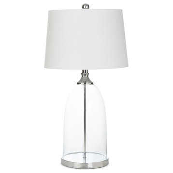 Farrell 30" Silver Metal/ Glass Table Lamp, Set of 2